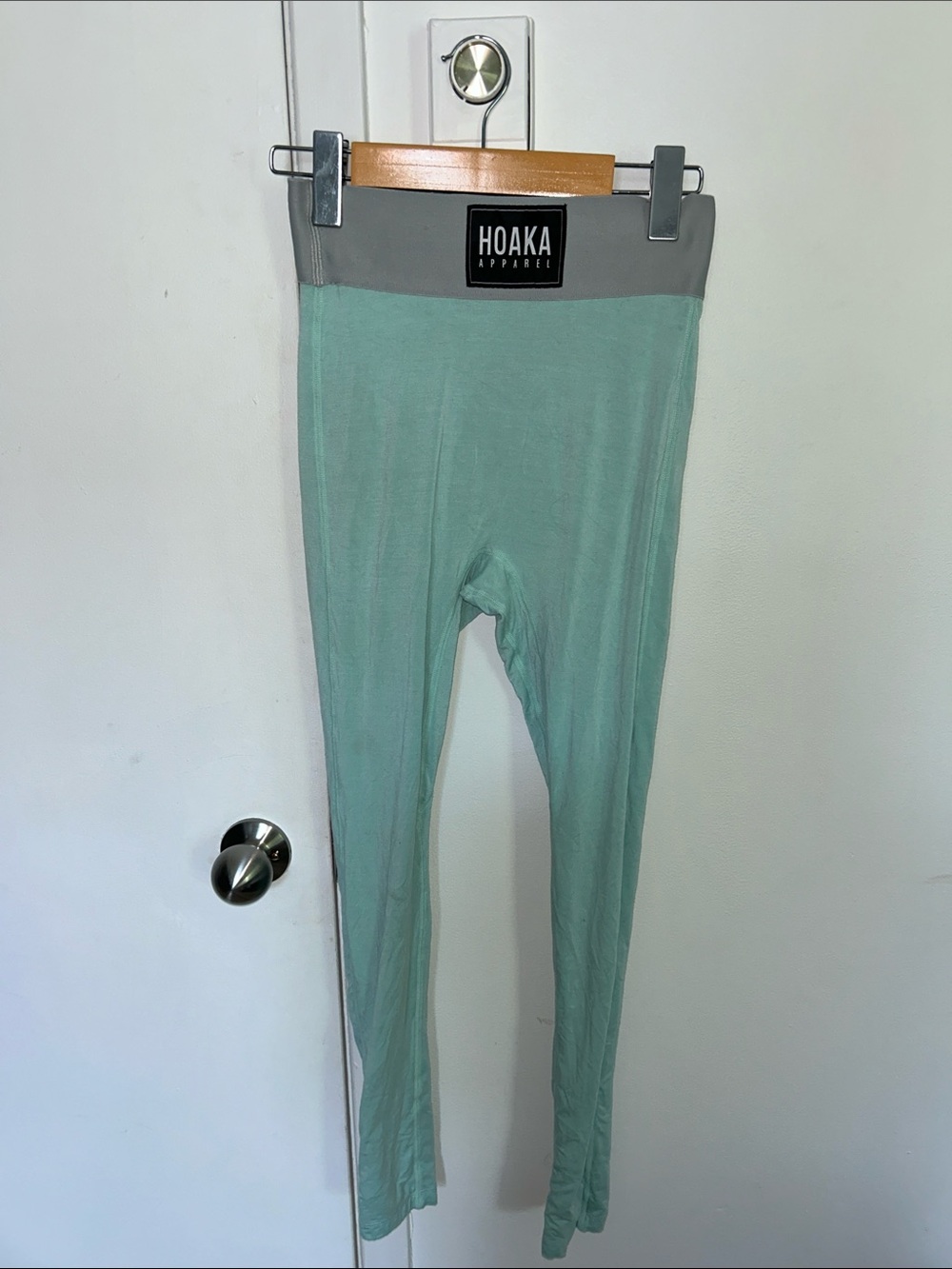 Hoaka Mint Green Leggings with Gray Waistband